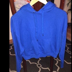 Dark blue crop top hoodie